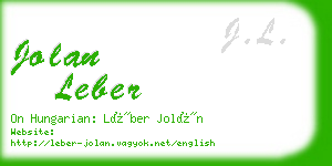 jolan leber business card